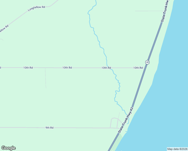 map of restaurants, bars, coffee shops, grocery stores, and more near E6023 10th Road in Algoma