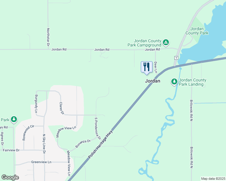 map of restaurants, bars, coffee shops, grocery stores, and more near 1669 South Ponderosa Drive in Stevens Point