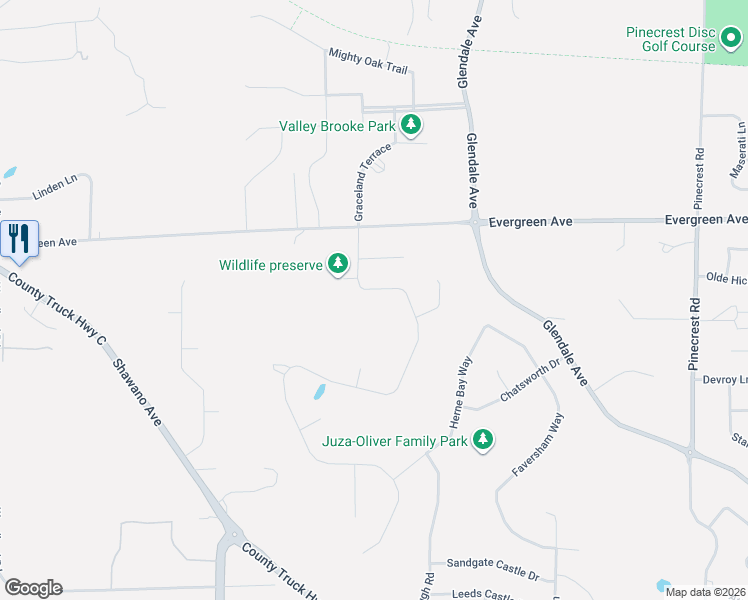map of restaurants, bars, coffee shops, grocery stores, and more near 1223 Folkstone Drive in Green Bay