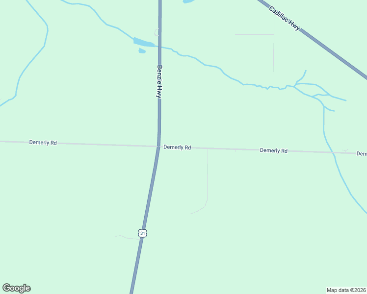 map of restaurants, bars, coffee shops, grocery stores, and more near 7226 Demerly Road in Benzonia