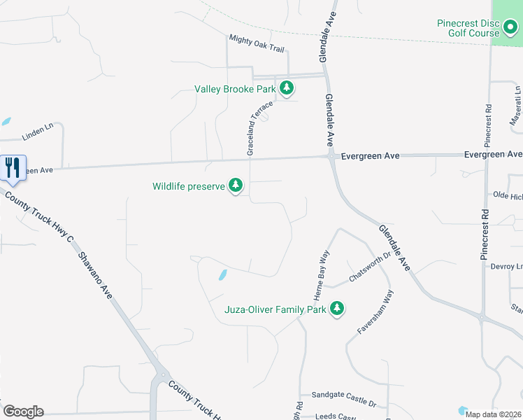 map of restaurants, bars, coffee shops, grocery stores, and more near 1223 Folkstone Drive in Green Bay