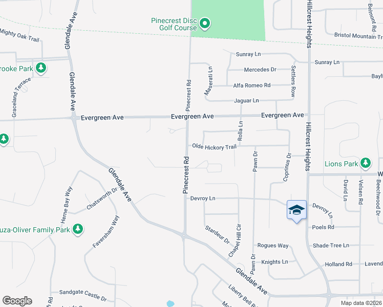map of restaurants, bars, coffee shops, grocery stores, and more near 1220 Pinecrest Road in Green Bay
