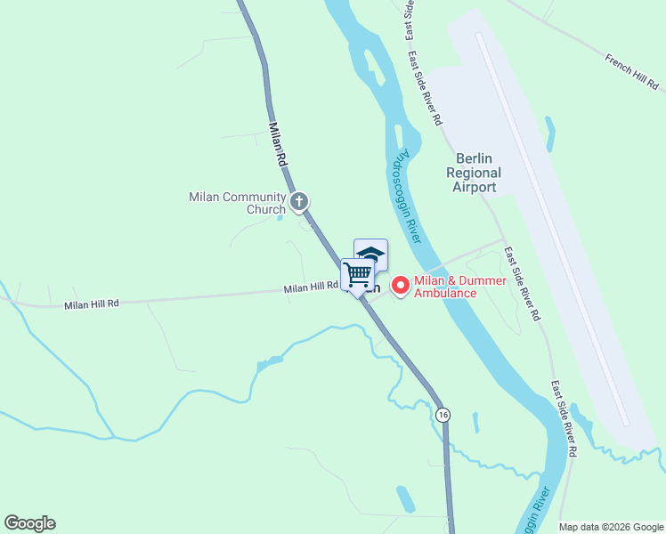 map of restaurants, bars, coffee shops, grocery stores, and more near 737 Milan Road in Milan