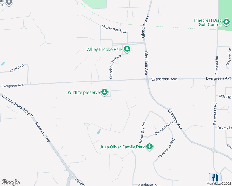 map of restaurants, bars, coffee shops, grocery stores, and more near 3616 Glen Kent Court in Green Bay
