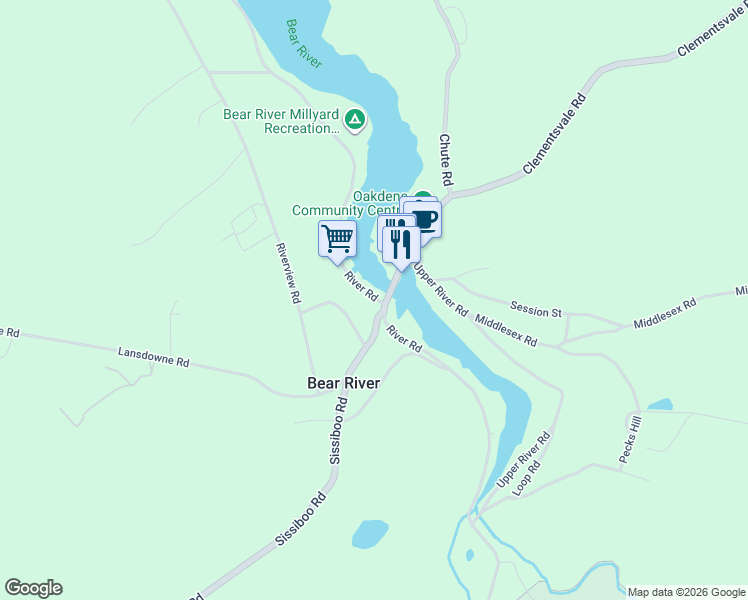 map of restaurants, bars, coffee shops, grocery stores, and more near 1259 River Road in Smiths Cove