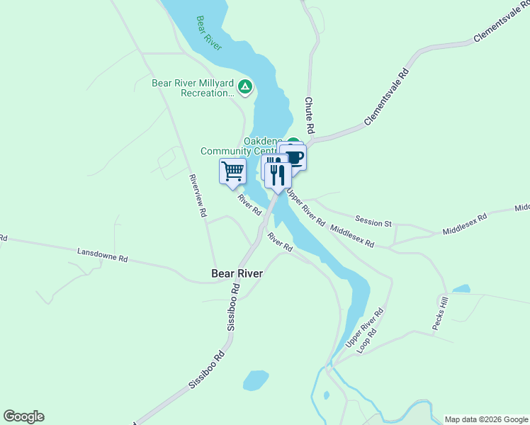 map of restaurants, bars, coffee shops, grocery stores, and more near 1259 River Road in Smiths Cove
