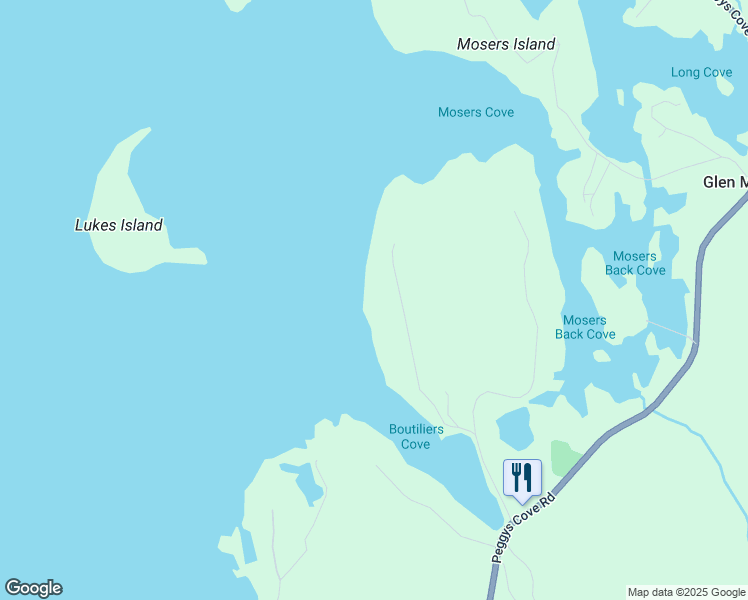 map of restaurants, bars, coffee shops, grocery stores, and more near 120 Bayview Drive in Hacketts Cove