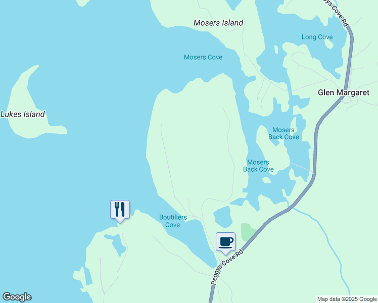 map of restaurants, bars, coffee shops, grocery stores, and more near 48 Lukes Lane in Hacketts Cove