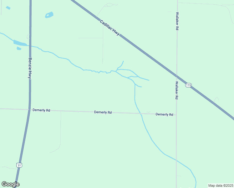 map of restaurants, bars, coffee shops, grocery stores, and more near 7386-7638 Demerly Road in Benzonia