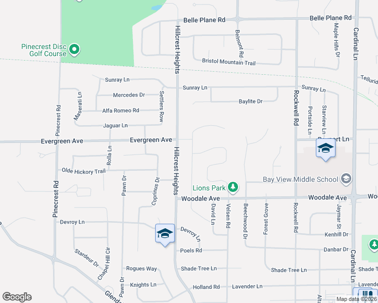 map of restaurants, bars, coffee shops, grocery stores, and more near 1272 Clementine Road in Howard