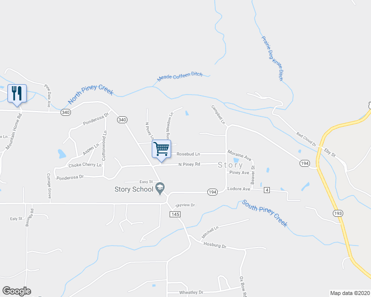 map of restaurants, bars, coffee shops, grocery stores, and more near 14 Rosebud Lane in Story