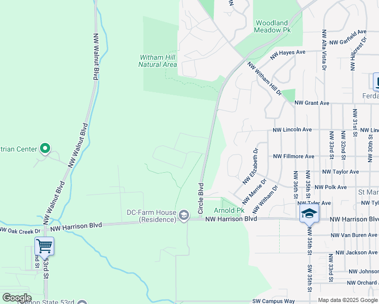map of restaurants, bars, coffee shops, grocery stores, and more near 4240 Duniway Drive in Corvallis