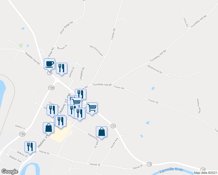 map of restaurants, bars, coffee shops, grocery stores, and more near 4 Frazier Road in Morristown