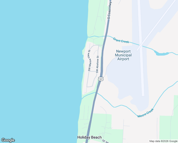 map of restaurants, bars, coffee shops, grocery stores, and more near 8601 Southwest Marine View Street in Lincoln County