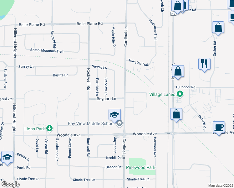 map of restaurants, bars, coffee shops, grocery stores, and more near 1308 Sunray Lane in Howard