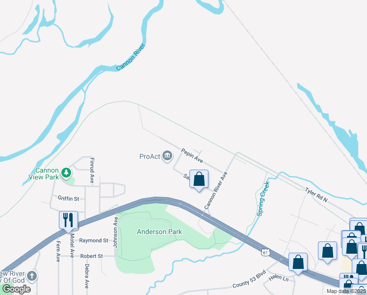 map of restaurants, bars, coffee shops, grocery stores, and more near 3930 Pepin Avenue in Red Wing