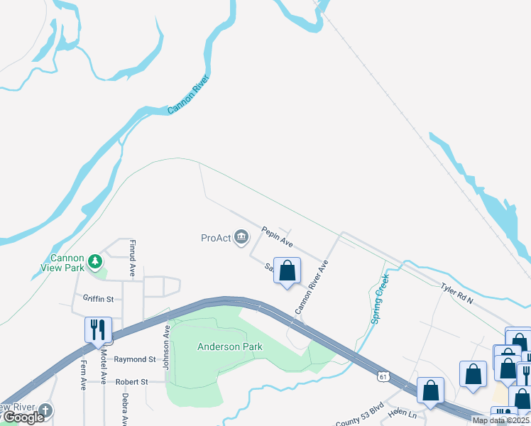 map of restaurants, bars, coffee shops, grocery stores, and more near 3930 Pepin Avenue in Red Wing