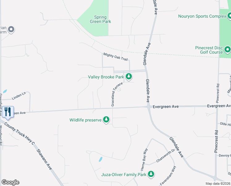 map of restaurants, bars, coffee shops, grocery stores, and more near 1322 Graceland Terrace in Howard