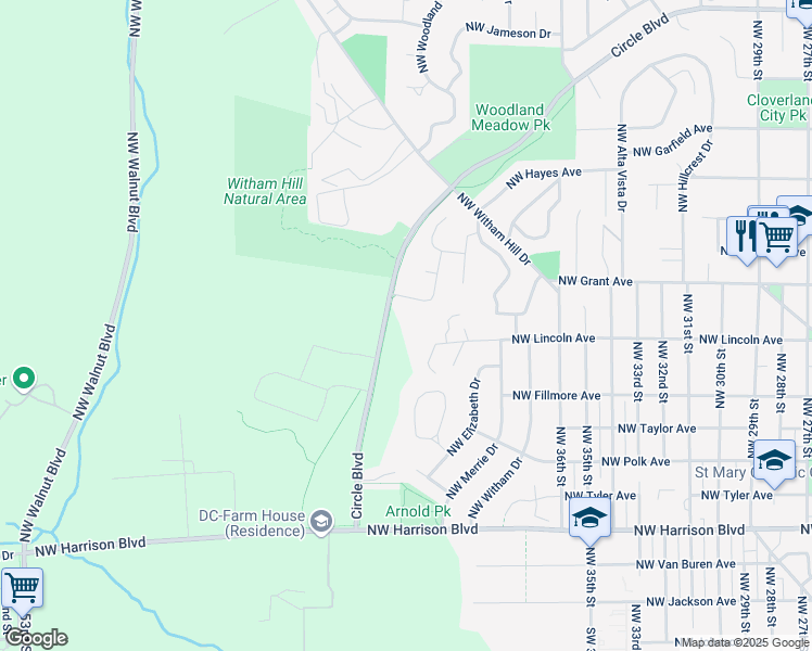 map of restaurants, bars, coffee shops, grocery stores, and more near 4190 Northwest Dale Drive in Corvallis