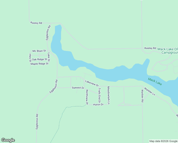 map of restaurants, bars, coffee shops, grocery stores, and more near 1249 Beach Drive in Mio