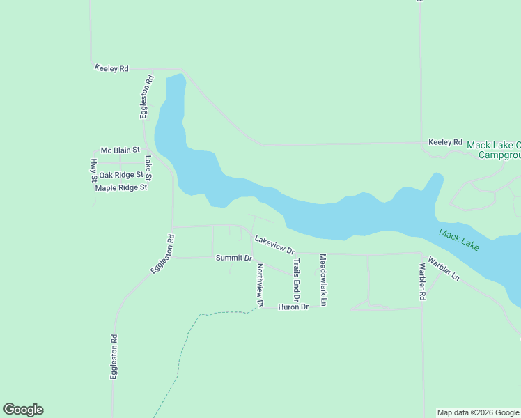 map of restaurants, bars, coffee shops, grocery stores, and more near 1249 Beach Drive in Mio