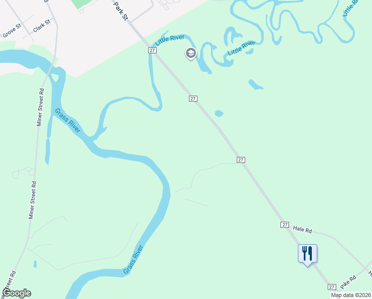 map of restaurants, bars, coffee shops, grocery stores, and more near 5965 County Road 27 in Canton