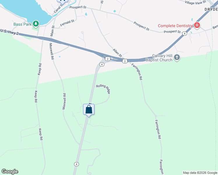 map of restaurants, bars, coffee shops, grocery stores, and more near 53 Rolling Ridge in Jay