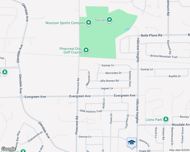 map of restaurants, bars, coffee shops, grocery stores, and more near 1357 Testarossa Trail in Howard