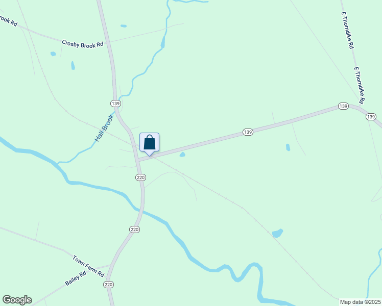map of restaurants, bars, coffee shops, grocery stores, and more near 290 Gordon Hill Road in Thorndike