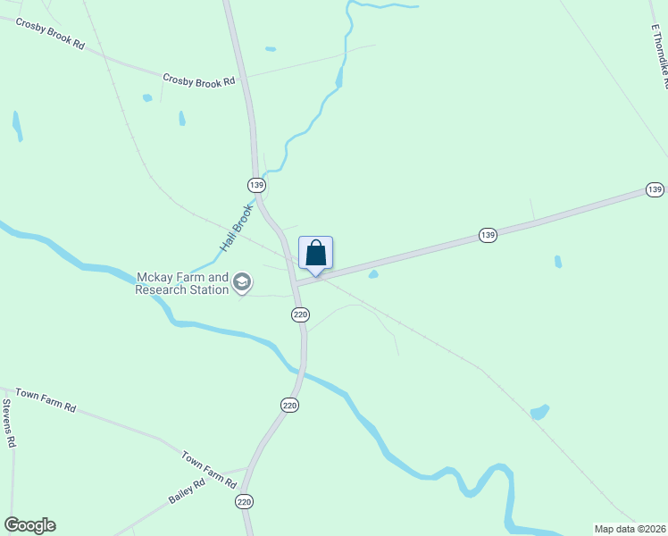map of restaurants, bars, coffee shops, grocery stores, and more near 29 Gordon Hill Road in Thorndike