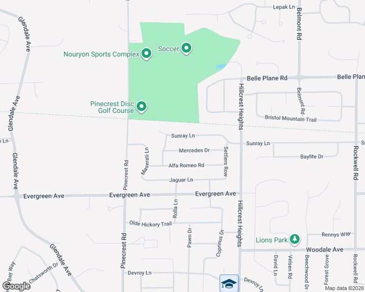 map of restaurants, bars, coffee shops, grocery stores, and more near 3155 Sunray Lane in Green Bay