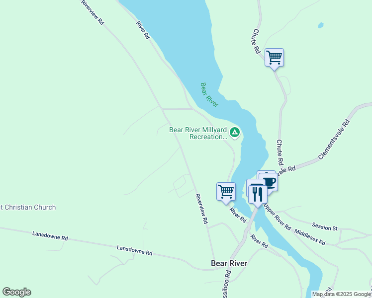 map of restaurants, bars, coffee shops, grocery stores, and more near 819 Riverview Road in Digby