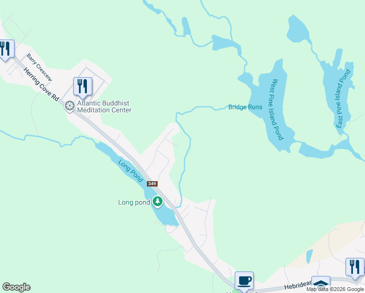 map of restaurants, bars, coffee shops, grocery stores, and more near 40 Swivel Court in Herring Cove