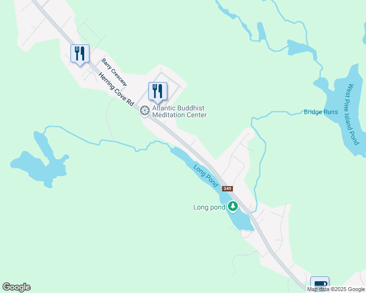 map of restaurants, bars, coffee shops, grocery stores, and more near 849 Nova Scotia 349 in Halifax