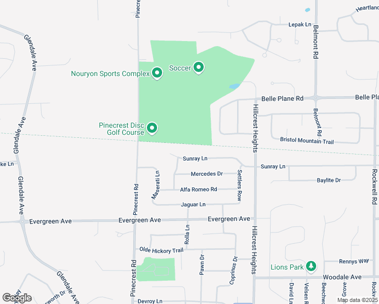 map of restaurants, bars, coffee shops, grocery stores, and more near 3155 Sunray Lane in Green Bay