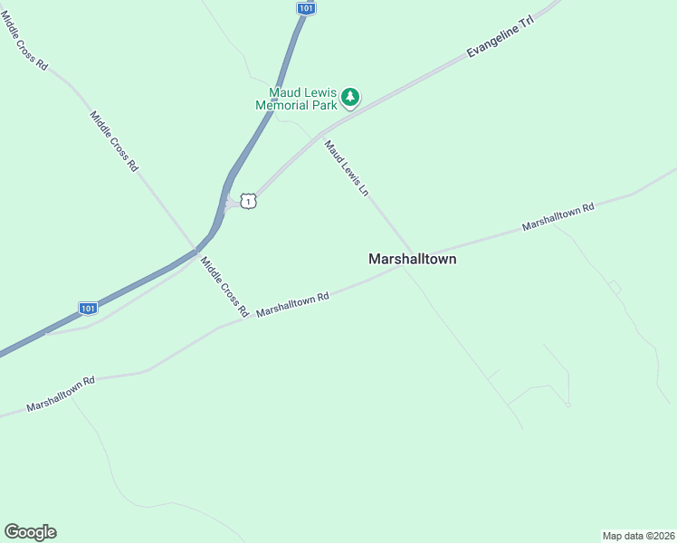 map of restaurants, bars, coffee shops, grocery stores, and more near 417 Marshalltown Road in Digby