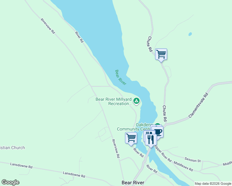 map of restaurants, bars, coffee shops, grocery stores, and more near 1076 River Road in Smiths Cove
