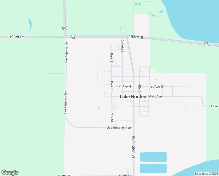 map of restaurants, bars, coffee shops, grocery stores, and more near 401-499 1st Avenue North in Lake Norden