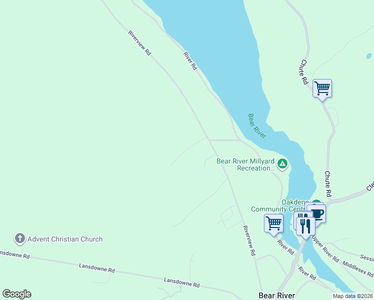 map of restaurants, bars, coffee shops, grocery stores, and more near Myrtle Drive in Digby