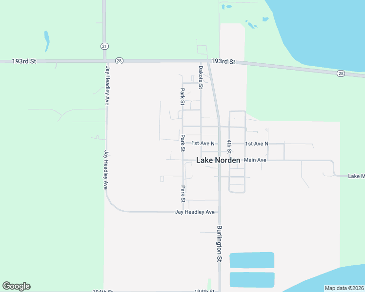 map of restaurants, bars, coffee shops, grocery stores, and more near 401 1st Avenue North in Lake Norden