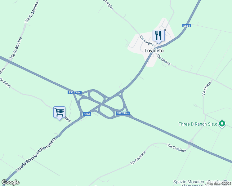 map of restaurants, bars, coffee shops, grocery stores, and more near 13 Strada Statale 64 Porrettana in Città Metropolitana di Bologna