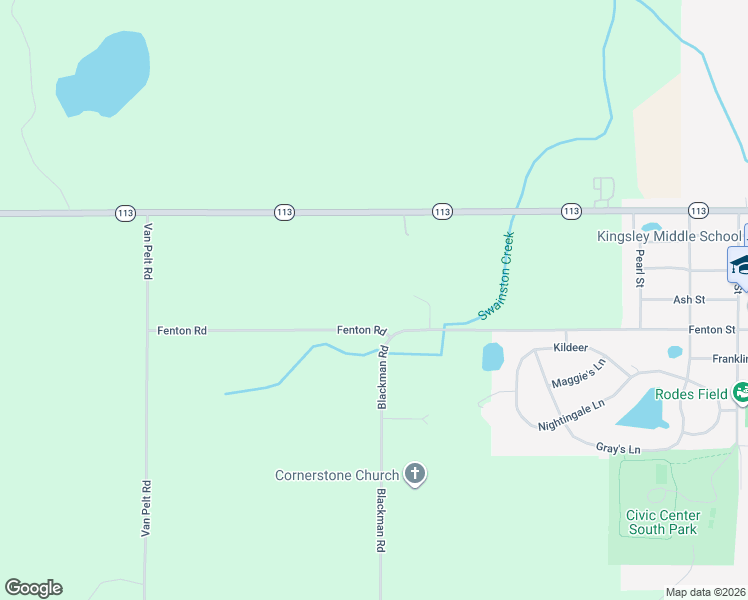 map of restaurants, bars, coffee shops, grocery stores, and more near 618-955 Fenton Road in Kingsley