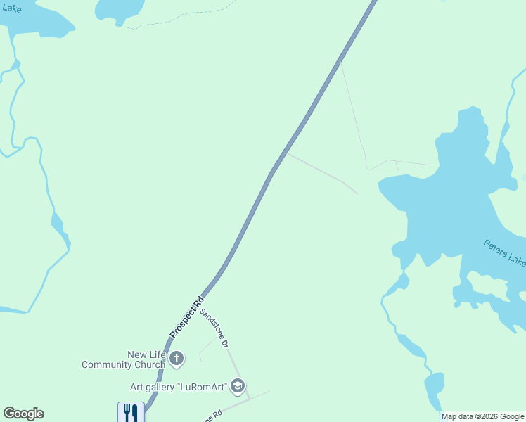 map of restaurants, bars, coffee shops, grocery stores, and more near 1568 Prospect Road in Hatchet Lake