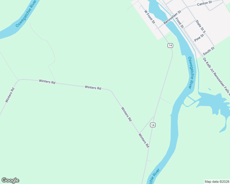 map of restaurants, bars, coffee shops, grocery stores, and more near 100-380 Winters Road in Rensselaer Falls