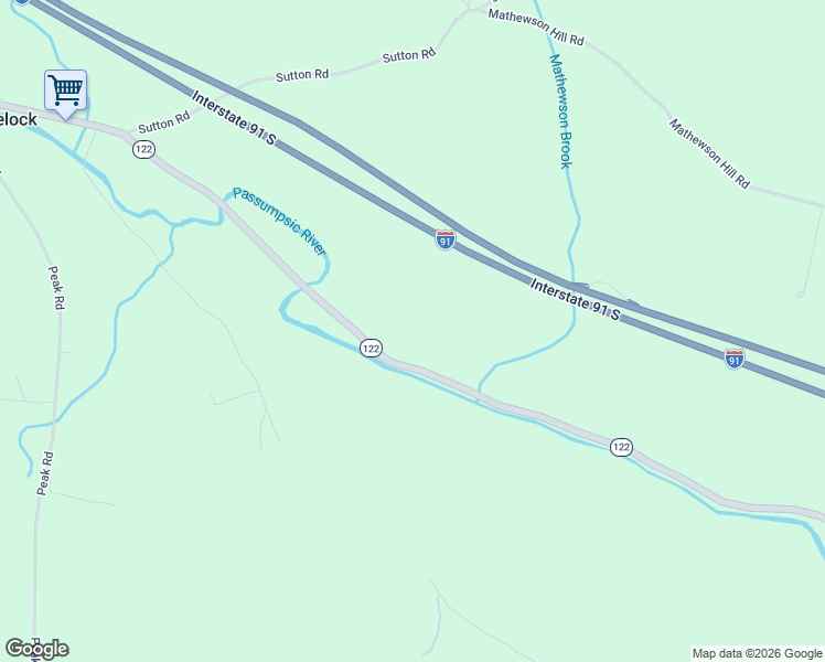 map of restaurants, bars, coffee shops, grocery stores, and more near 470 Vermont 122 in Wheelock