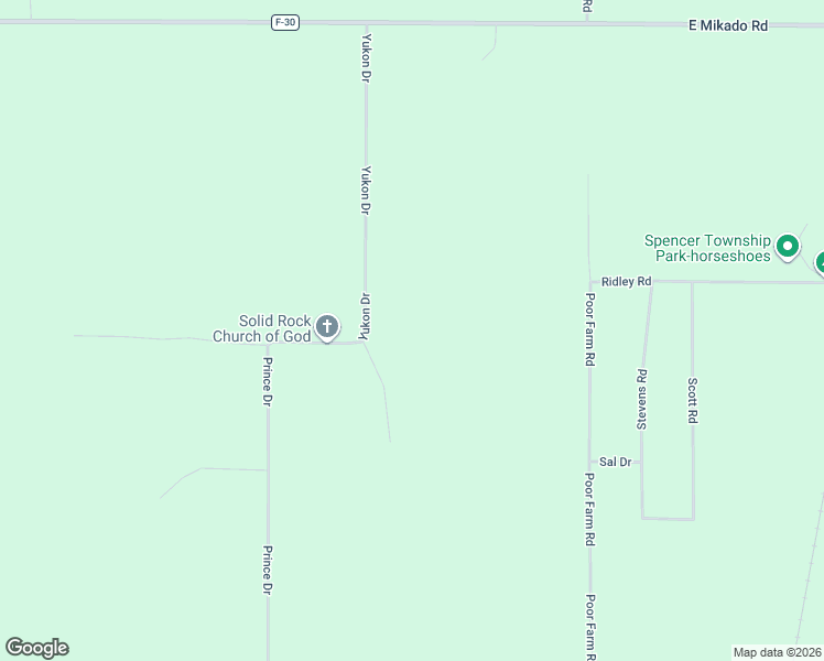 map of restaurants, bars, coffee shops, grocery stores, and more near 2425-2631 Yukon Drive in Mikado