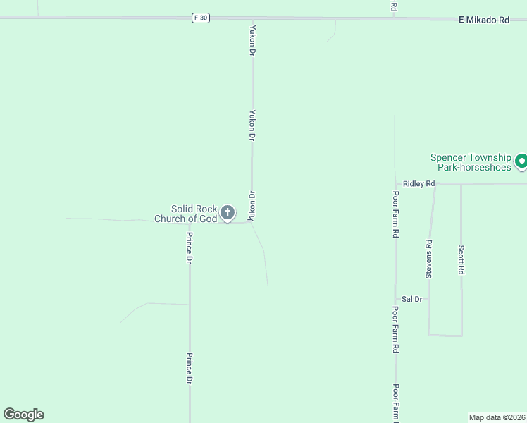 map of restaurants, bars, coffee shops, grocery stores, and more near 2425 Yukon Drive in Mikado