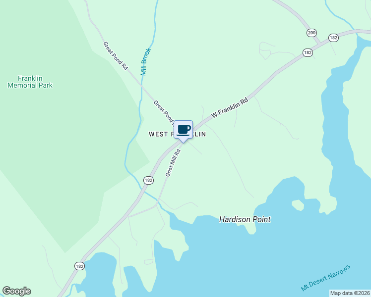 map of restaurants, bars, coffee shops, grocery stores, and more near 2 Grist Mill Road in Franklin