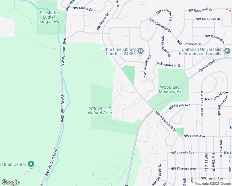 map of restaurants, bars, coffee shops, grocery stores, and more near 4520 Northwest Big Oak Place in Corvallis