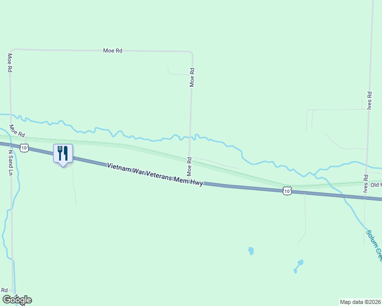 map of restaurants, bars, coffee shops, grocery stores, and more near Moe Road in Fairchild